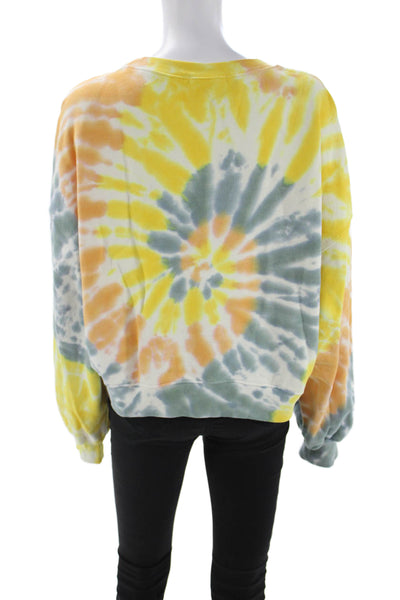 Agolde Womens Pullover Sweatshirt Yellow 100% Cotton Crew Neck Size M