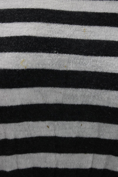 Vince Women Black Striped Cotton Pullover Sweater Long Sleeve Size S