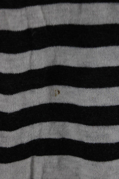 Vince Women Black Striped Cotton Pullover Sweater Long Sleeve Size S