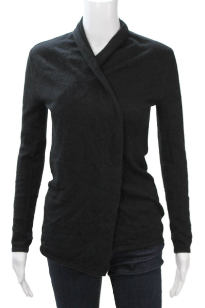 Neiman Marcus Women Cashmere Mock Neck Lace Up Sweater Black Size XS