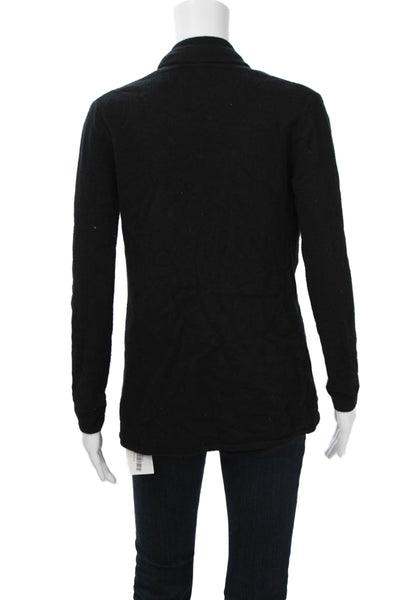 Neiman Marcus Women Cashmere Mock Neck Lace Up Sweater Black Size XS