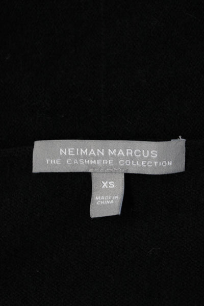Neiman Marcus Women Cashmere Mock Neck Lace Up Sweater Black Size XS