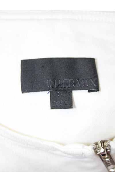Intermix Women White Lace Up Cotton Blend Jacket Size 0P