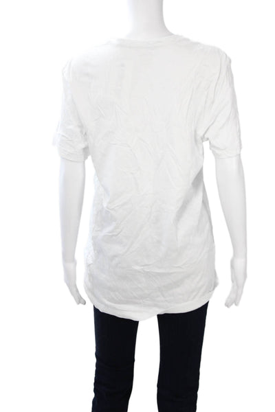 J Crew Womens Basic White V-Neck Short Sleeve T-Shirt 100% Cotton Size L