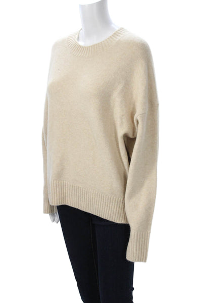 Zara Womens Beige Wool Blend Crew Neck Pullover Long Sleeve Size M