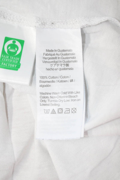 J Crew Women Basic V-Neck Cotton Short Sleeve T-Shirt White Size L