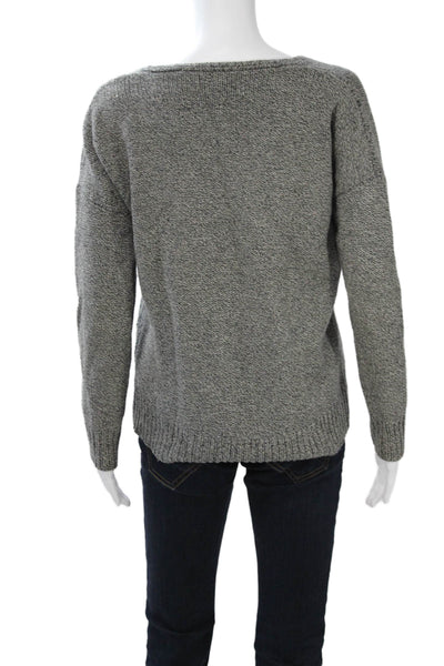 Theory Women Gray Wool Blend V Neck Pullover Sweater Size S
