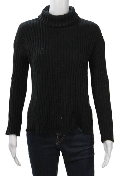 Theory Women Wool Blend Pullover Sweater Black Turtleneck Long Sleeve Size PP