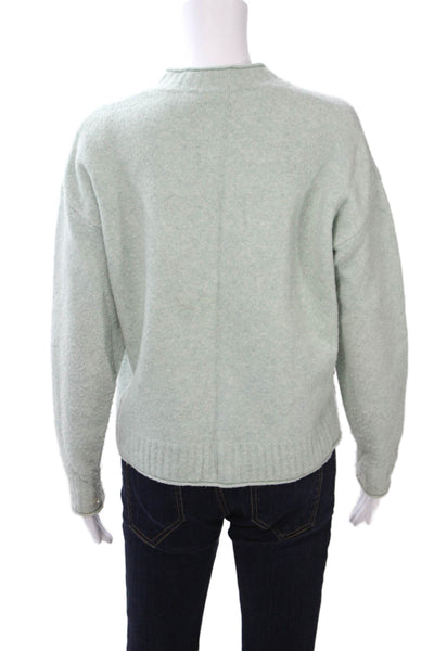 Theory Womens Pullover V-Neck Wool Blend Sweater Light Blue Size S