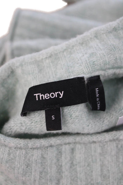 Theory Womens Pullover V-Neck Wool Blend Sweater Light Blue Size S