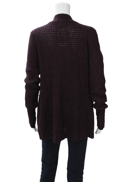 RD Style Womens Cardigan Sweater Purple Long Sleeve Acrylic Cotton Size S
