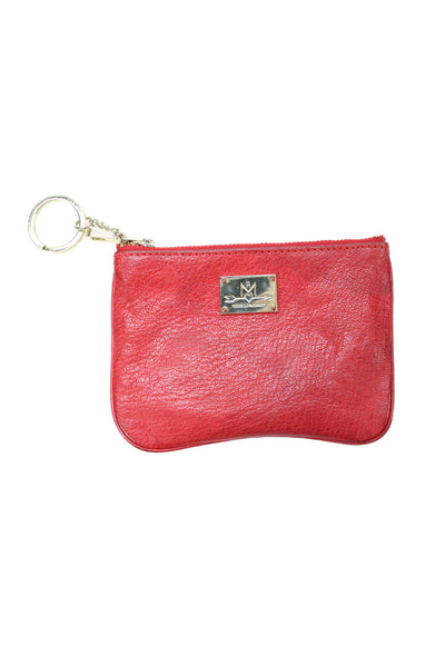 Rebecca Minkoff Womens Small Leather Zippered Coin Wallet Red