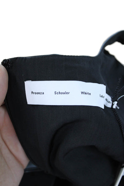 Proenza Schouler White Label Women Vegan Leather Biker Tank Black Size 6