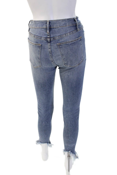 Frame Women Light Blue Ankle Skinny Jeans Mid Rise Inseam 26 Size 25