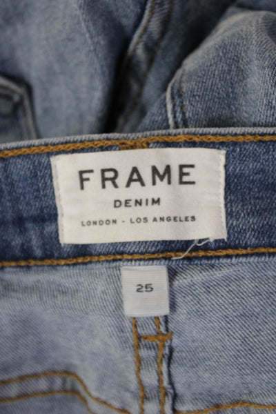 Frame Women Light Blue Ankle Skinny Jeans Mid Rise Inseam 26 Size 25
