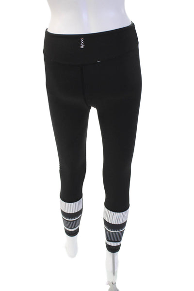 Lilybod Womens Ankle Leggings Black Geometric Sports Size XS
