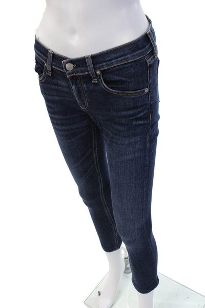 Rag & Bone Jean Womens Ankle Skinny Dark Wash Blue Jeans Size 25