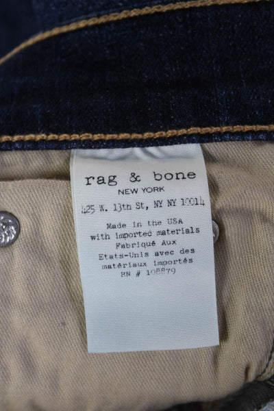 Rag & Bone Jean Womens Ankle Skinny Dark Wash Blue Jeans Size 25