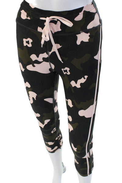 The Upside Women Black Camouflage Capri Leggings Drawstring Size XS