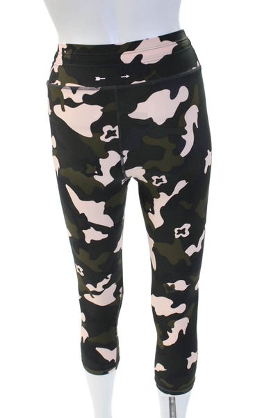 The Upside Women Black Camouflage Capri Leggings Drawstring Size XS