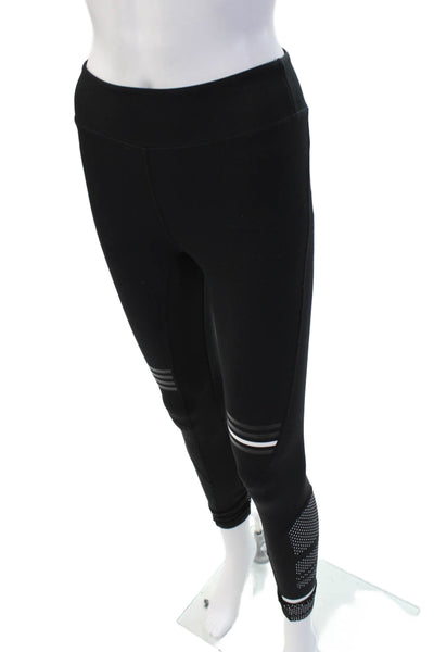 Lilybod Womens Black Striped Polka Dot Ankle Leggings Size XS