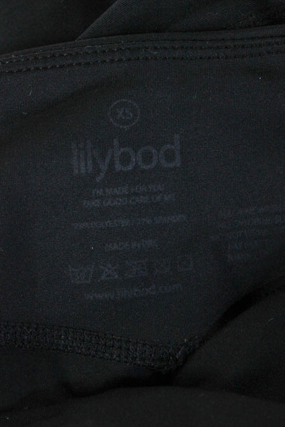 Lilybod Womens Black Striped Polka Dot Ankle Leggings Size XS