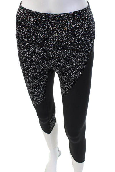 Lululemon Women Ankle Leggings Black Geometric 69% Nylon 31% Elastane Size 4