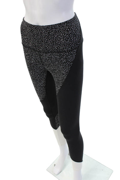 Lululemon Women Ankle Leggings Black Geometric 69% Nylon 31% Elastane Size 4