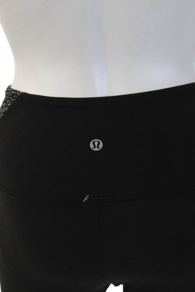 Lululemon Women Ankle Leggings Black Geometric 69% Nylon 31% Elastane Size 4
