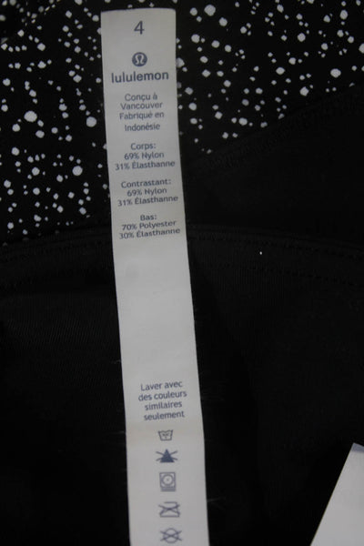 Lululemon Women Ankle Leggings Black Geometric 69% Nylon 31% Elastane Size 4