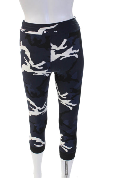The Upside Womens Capri Leggings Black Camo Drawstring Size 4