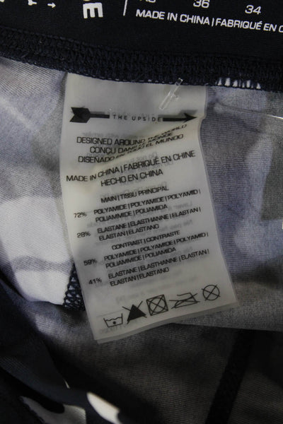 The Upside Womens Capri Leggings Black Camo Drawstring Size 4