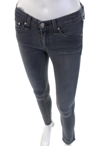 Rag & Bone Women Dark Gray Mid-Rise Skinny Ankle Jeans Size 25