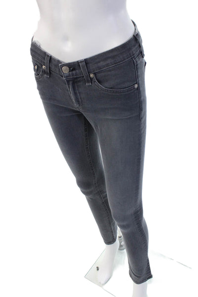Rag & Bone Women Dark Gray Mid-Rise Skinny Ankle Jeans Size 25