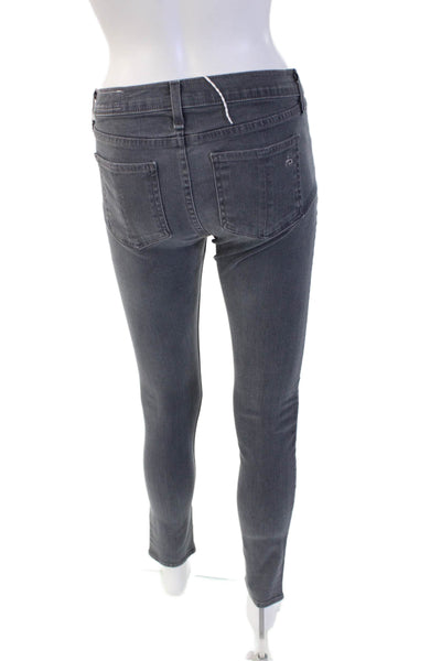 Rag & Bone Women Dark Gray Mid-Rise Skinny Ankle Jeans Size 25