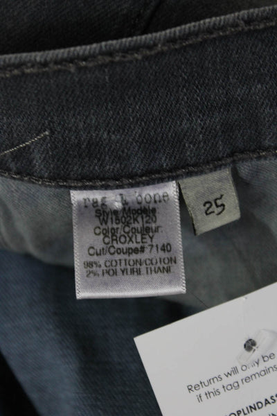 Rag & Bone Women Dark Gray Mid-Rise Skinny Ankle Jeans Size 25
