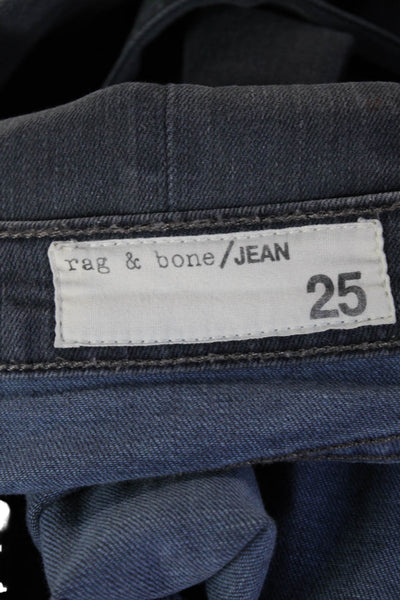 Rag & Bone Women Dark Gray Mid-Rise Skinny Ankle Jeans Size 25