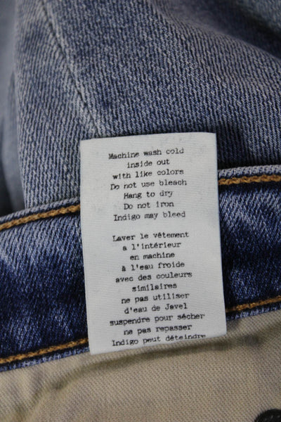 Rag & Bone Jean Womens Ankle Cropped Skinny Jeans Blue Mid Rise Button Size 24
