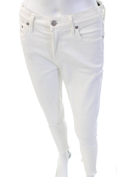Citizens of Humanity Women Ankle Skinny Jeans White Mid Rise 25in Size 27
