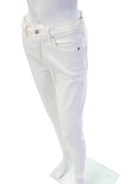 Citizens of Humanity Women Ankle Skinny Jeans White Mid Rise 25in Size 27
