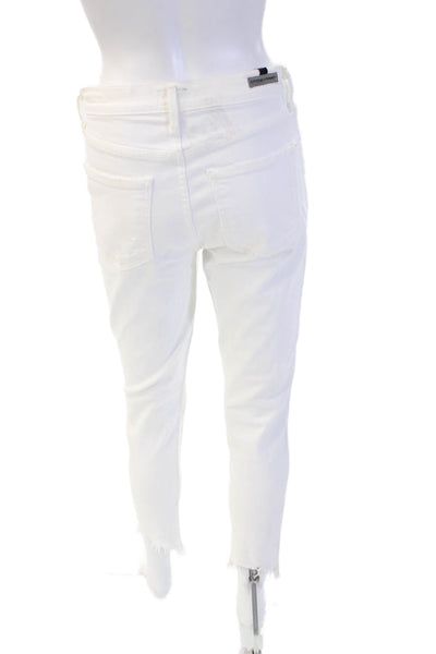 Citizens of Humanity Women Ankle Skinny Jeans White Mid Rise 25in Size 27
