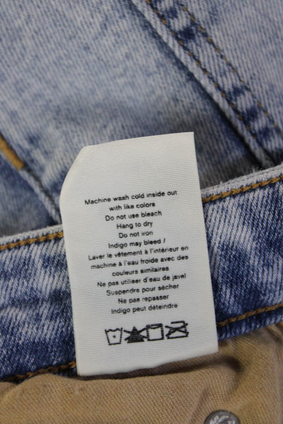 Rag & Bone Women Ankle Cropped Skinny Jeans Light Blue Mid-Rise Button Size 25