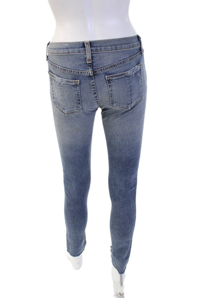 Rag & Bone Womens Skinny Ankle Jeans Blue Mid Rise Button 26in Size 24
