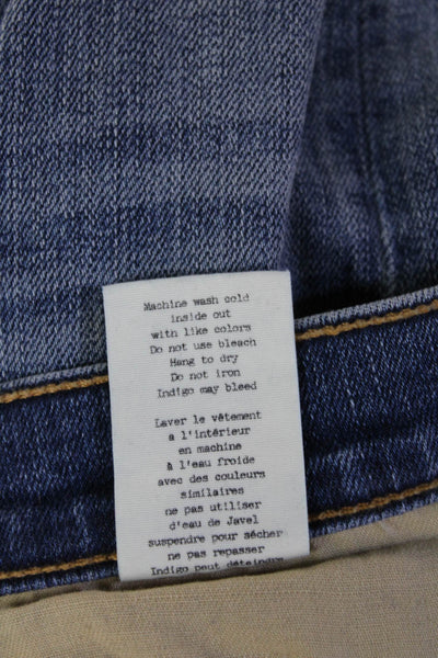 Rag & Bone Womens Skinny Ankle Jeans Blue Mid Rise Button 26in Size 24