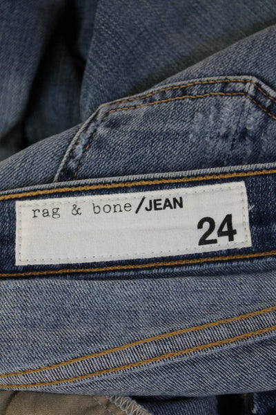 Rag & Bone Womens Skinny Ankle Jeans Blue Mid Rise Button 26in Size 24
