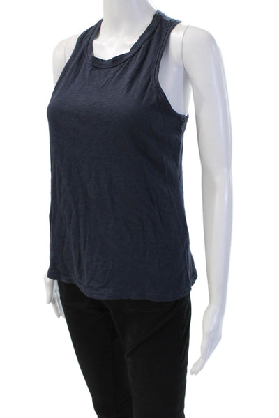 Stateside Women Basic Sleeveless Dark Blue Supima Cotton Tank Size S
