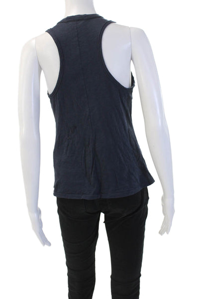Stateside Women Basic Sleeveless Dark Blue Supima Cotton Tank Size S
