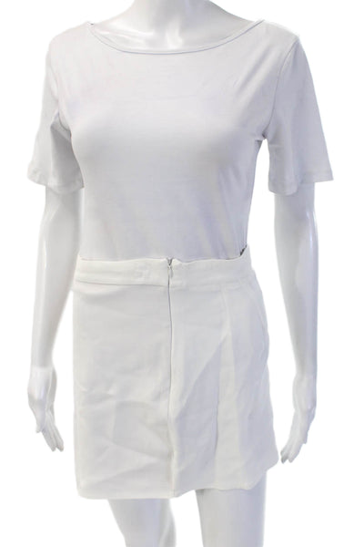 Moeva Womens White Mini Pencil Skort 97% Viscose 3% Elastane Size M