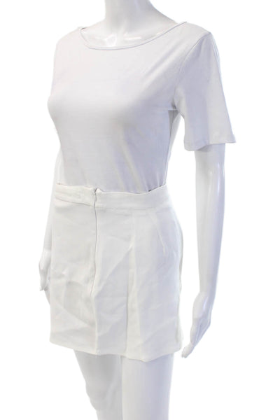 Moeva Womens White Mini Pencil Skort 97% Viscose 3% Elastane Size M