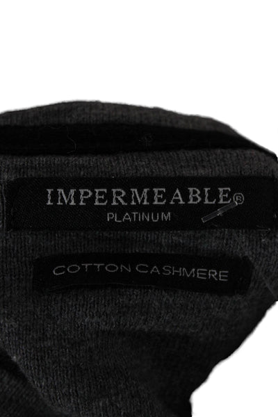 Impermeable Platinum Mens V-Neck Solid Long Sleeve Sweater Dark Gray Size 2XL